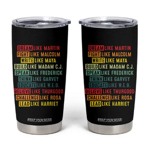 Black History Month Tumbler Cup Retro Inspirational Leaders TS10 Black Print Your Wear