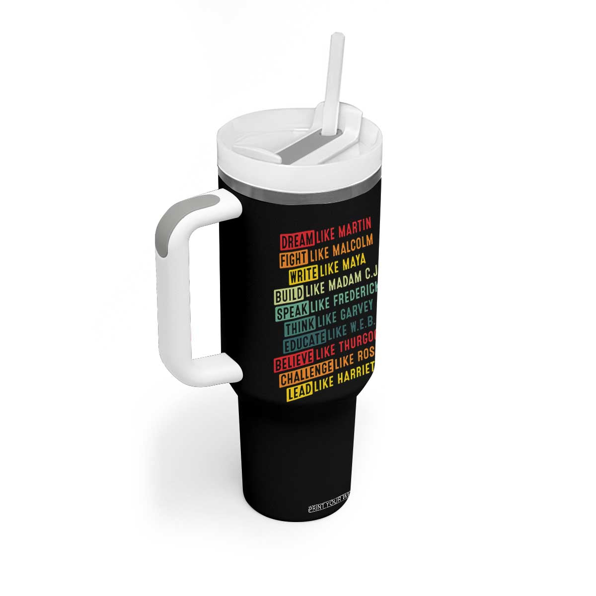 Black History Month Tumbler With Handle Retro Inspirational Leaders TS10 Print Your Wear
