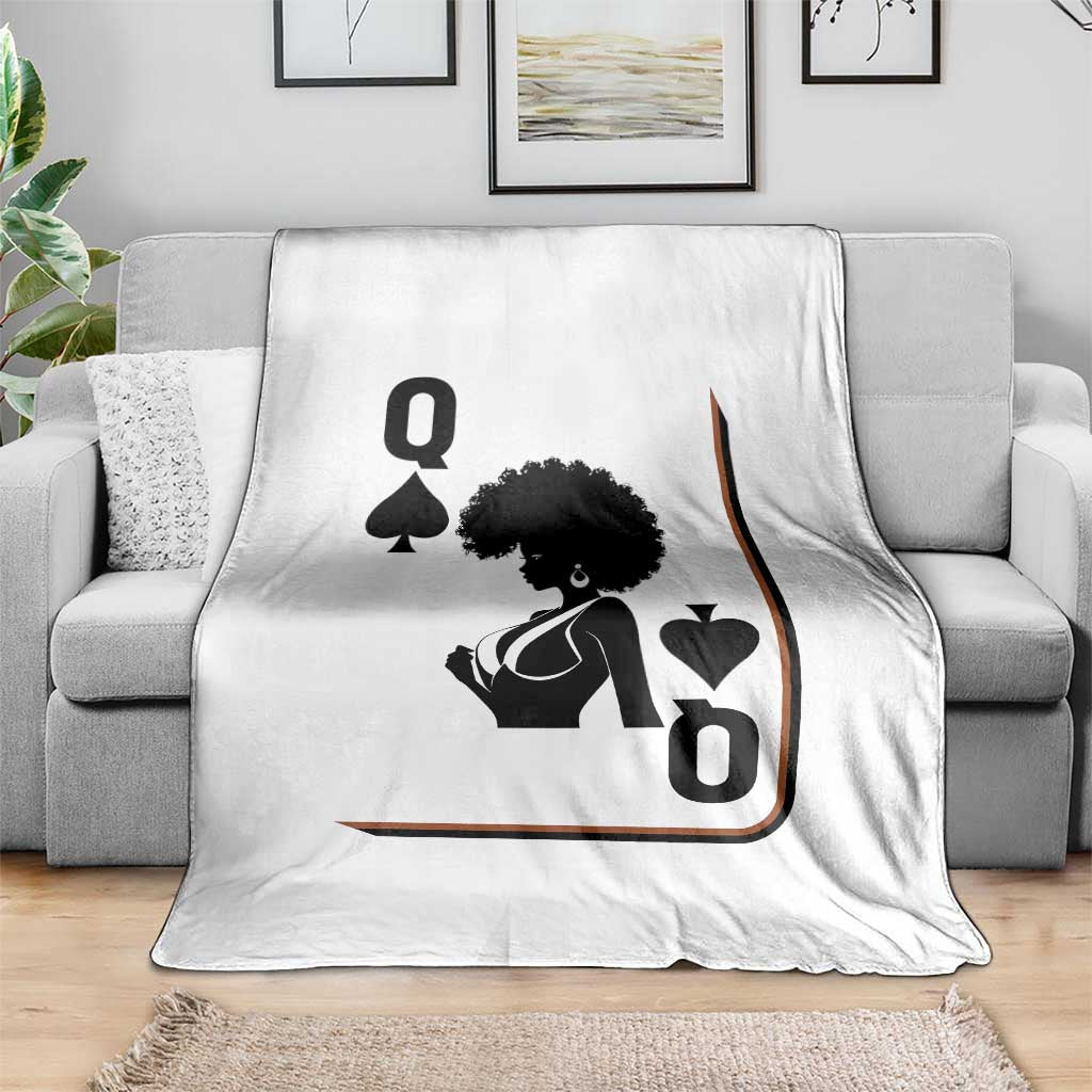 Black Queen Throw Blanket Black History Month Afro Woman Poker Card Games TS10 Print Your Wear