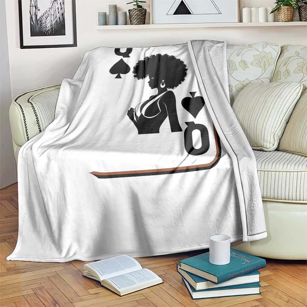 Black Queen Throw Blanket Black History Month Afro Woman Poker Card Games TS10 Print Your Wear