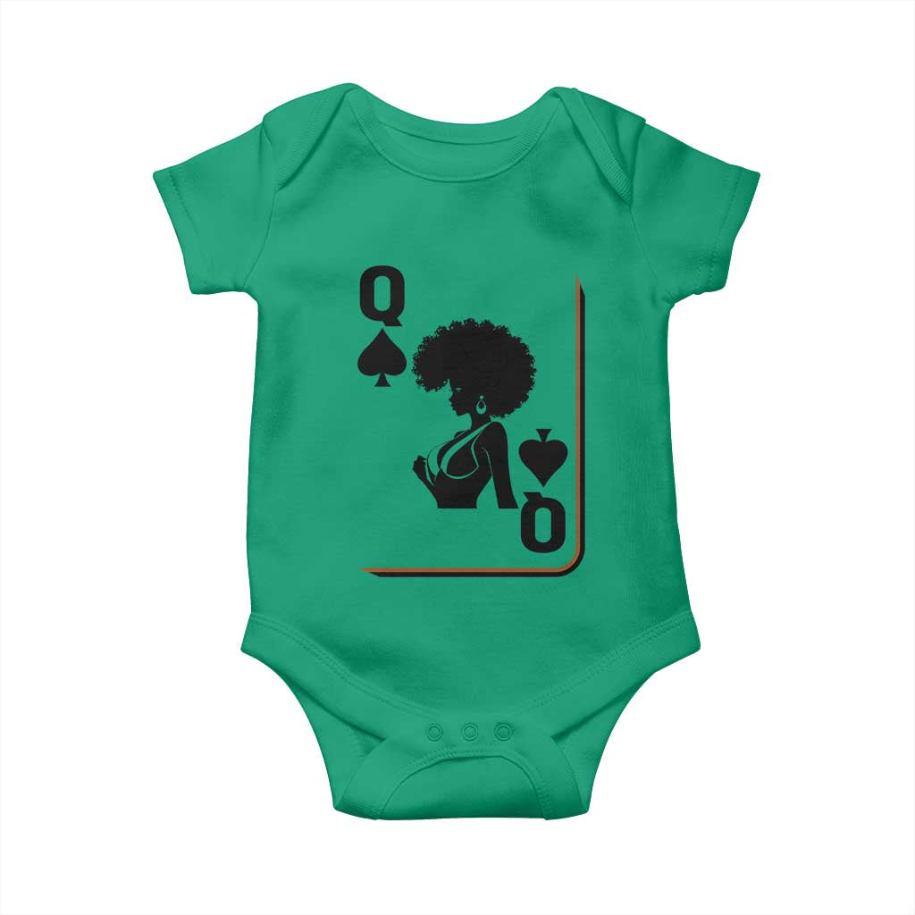 Black Queen Baby Onesie Black History Month Afro Woman Poker Card Games TS10 Irish Green Print Your Wear