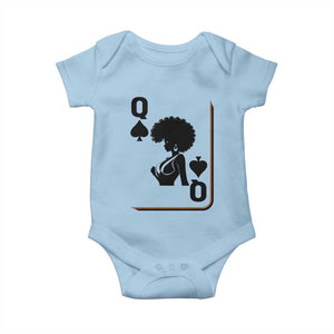 Black Queen Baby Onesie Black History Month Afro Woman Poker Card Games TS10 Light Blue Print Your Wear