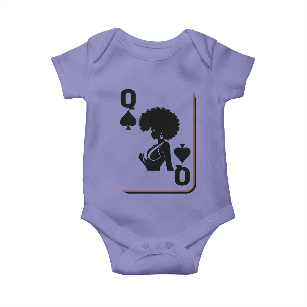 Black Queen Baby Onesie Black History Month Afro Woman Poker Card Games TS10 Violet Print Your Wear