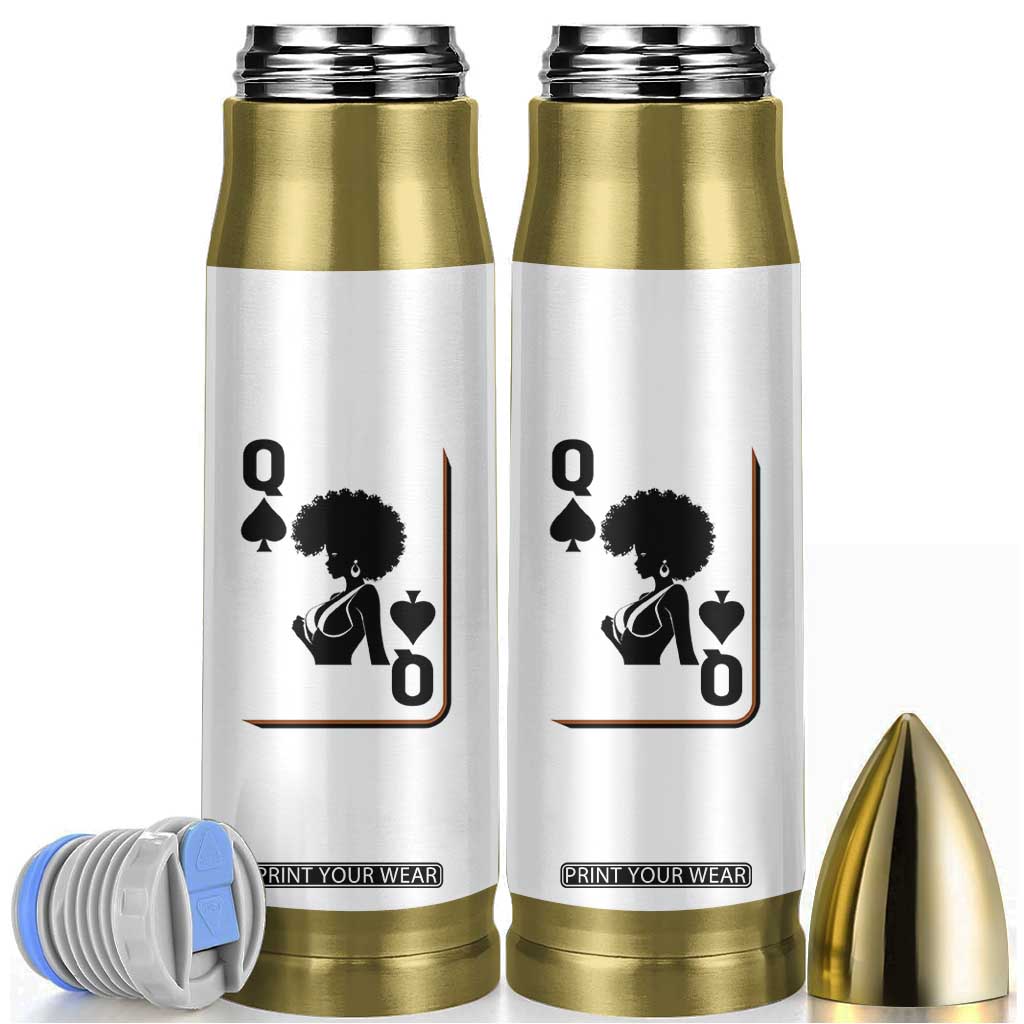 Black Queen Bullet Tumbler Black History Month Afro Woman Poker Card Games TS10 White Print Your Wear