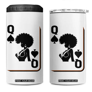 Black Queen 4 in 1 Can Cooler Tumbler Black History Month Afro Woman Poker Card Games TS10 One Size: 16 oz White Print Your Wear
