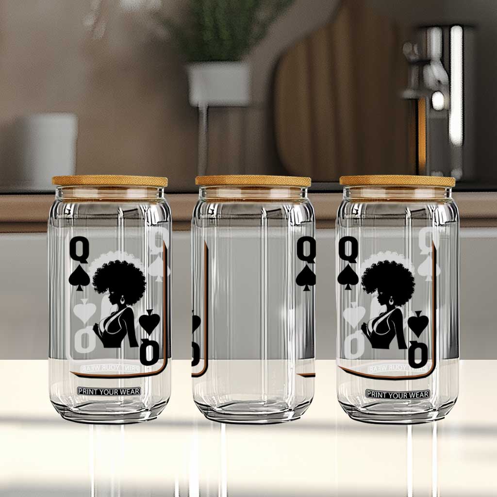 Black Queen Glass Can Black History Month Afro Woman Poker Card Games TS10 Print Your Wear