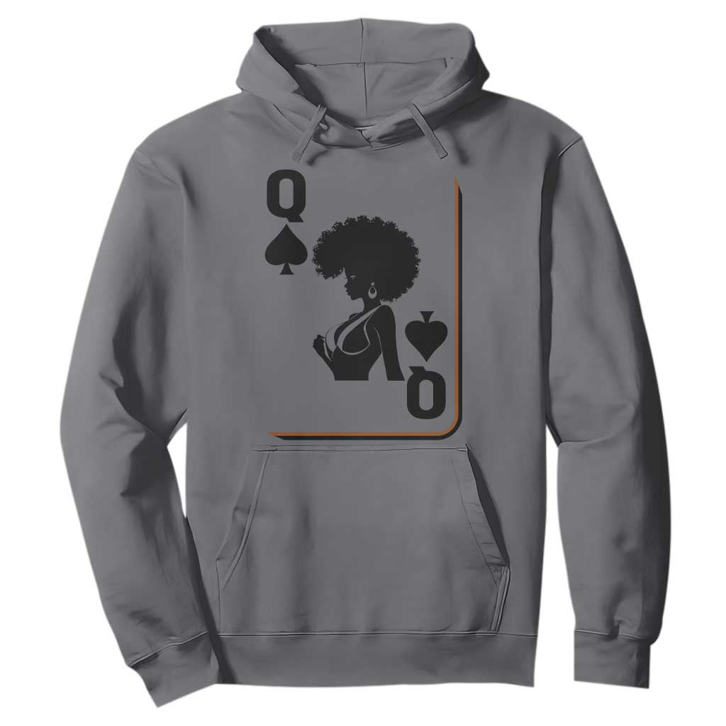 Black Queen Hoodie Black History Month Afro Woman Poker Card Games TS10 Charcoal Print Your Wear
