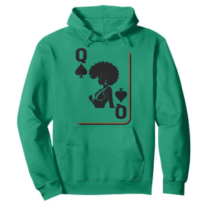Black Queen Hoodie Black History Month Afro Woman Poker Card Games TS10 Irish Green Print Your Wear