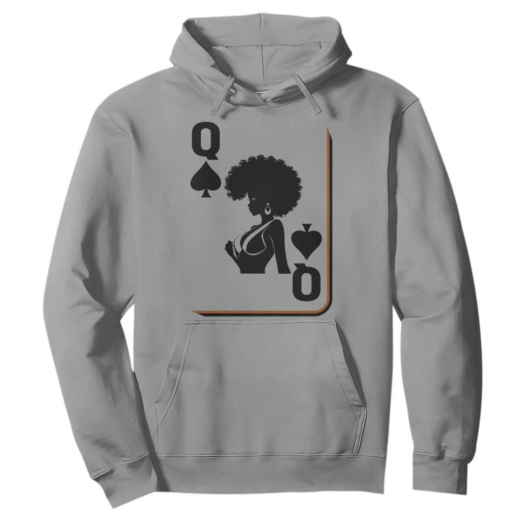Black Queen Hoodie Black History Month Afro Woman Poker Card Games TS10 Sport Gray Print Your Wear