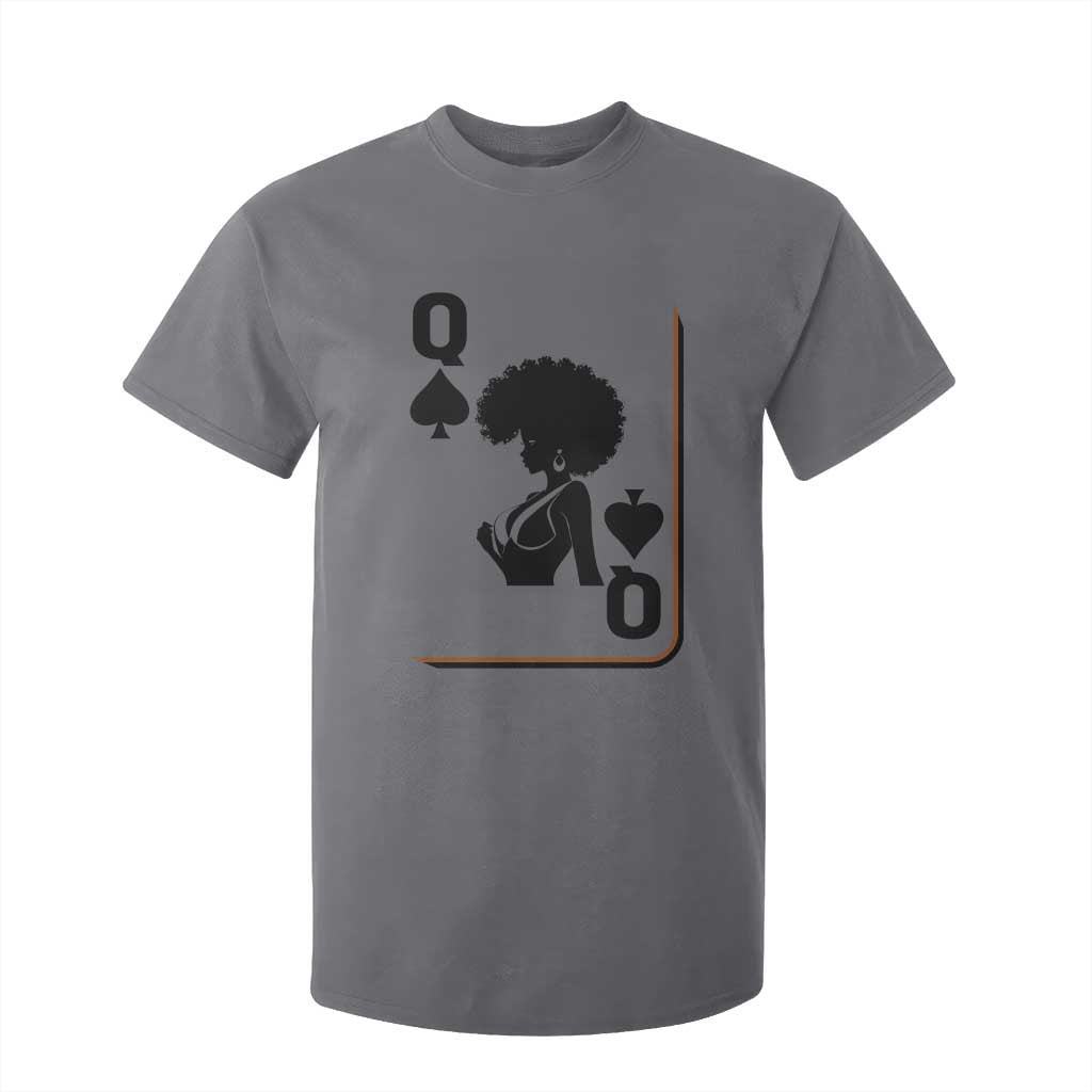 Black Queen T Shirt For Kid Black History Month Afro Woman Poker Card Games TS10 Charcoal Print Your Wear