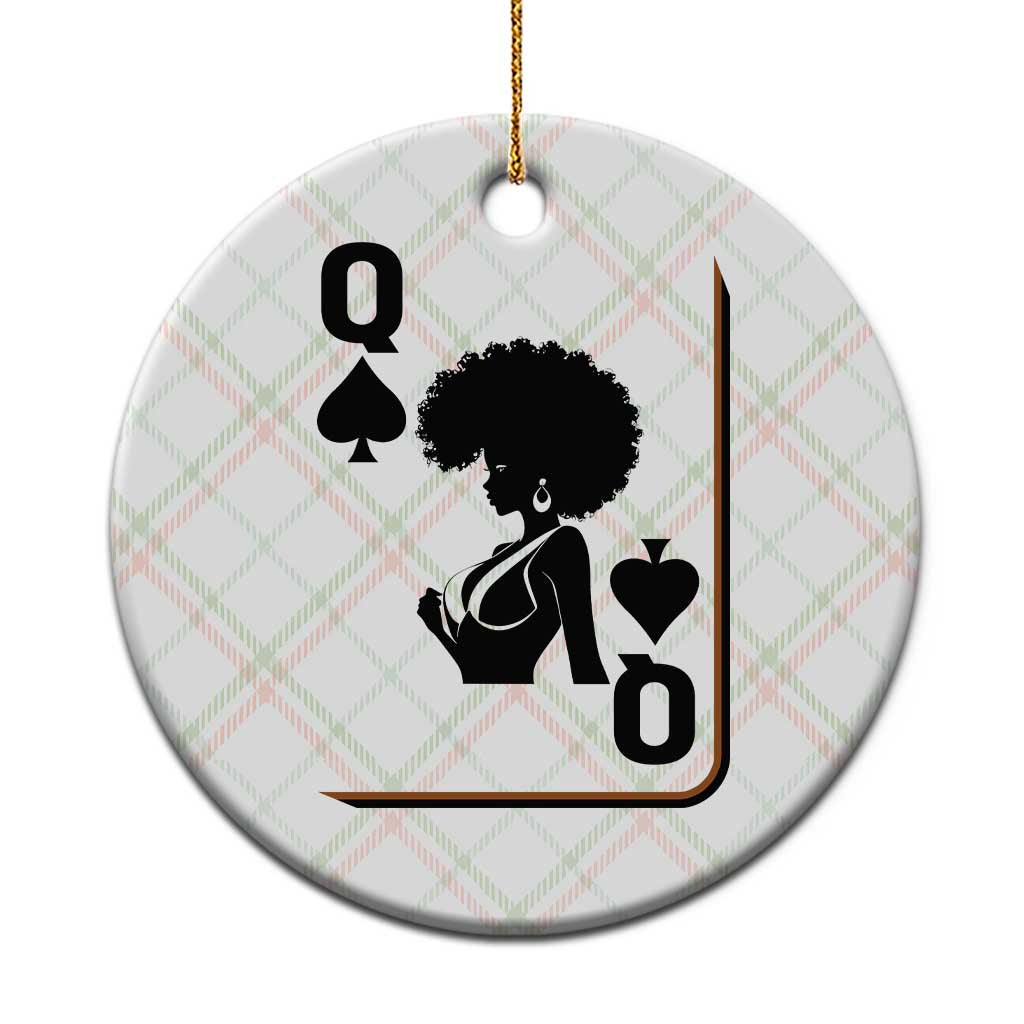 Black Queen Ceramic Ornament Black History Month Afro Woman Poker Card Games TS10 1pc Christmas Plaid Print Your Wear