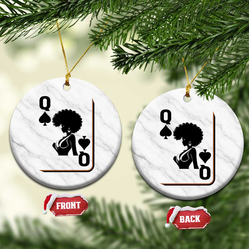 Black Queen Ceramic Ornament Black History Month Afro Woman Poker Card Games TS10 1pc White Marble Print Your Wear