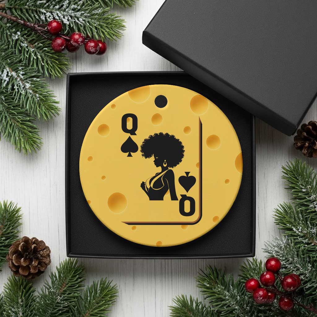 Black Queen Ceramic Ornament Black History Month Afro Woman Poker Card Games TS10 1pc Yellow Cheese Print Your Wear