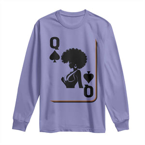 Black Queen Long Sleeve Shirt Black History Month Afro Woman Poker Card Games TS10 Violet Print Your Wear