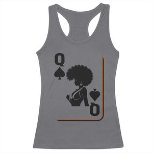Black Queen Racerback Tank Top Black History Month Afro Woman Poker Card Games TS10 Charcoal Print Your Wear
