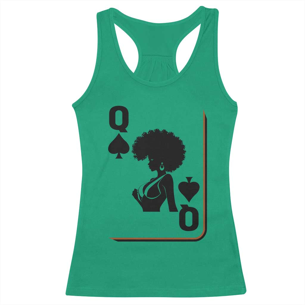 Black Queen Racerback Tank Top Black History Month Afro Woman Poker Card Games TS10 Irish Green Print Your Wear