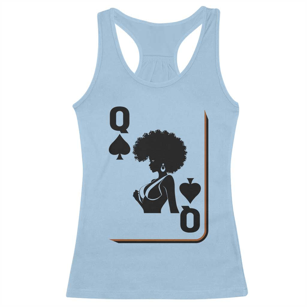 Black Queen Racerback Tank Top Black History Month Afro Woman Poker Card Games TS10 Light Blue Print Your Wear
