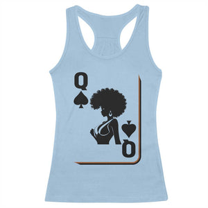 Black Queen Racerback Tank Top Black History Month Afro Woman Poker Card Games TS10 Light Blue Print Your Wear
