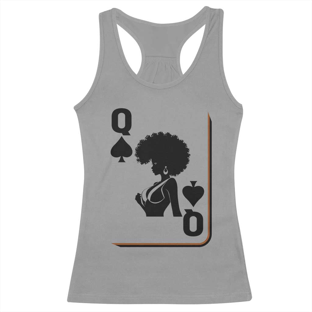 Black Queen Racerback Tank Top Black History Month Afro Woman Poker Card Games TS10 Sport Gray Print Your Wear