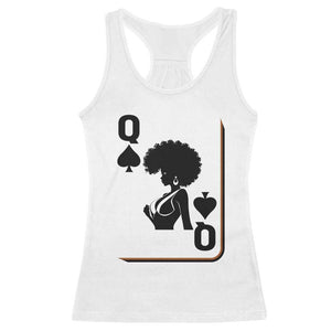 Black Queen Racerback Tank Top Black History Month Afro Woman Poker Card Games TS10 White Print Your Wear