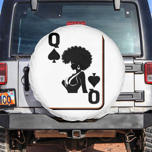 Black Queen Spare Tire Cover Black History Month Afro Woman Poker Card Games TS10 No hole White Print Your Wear