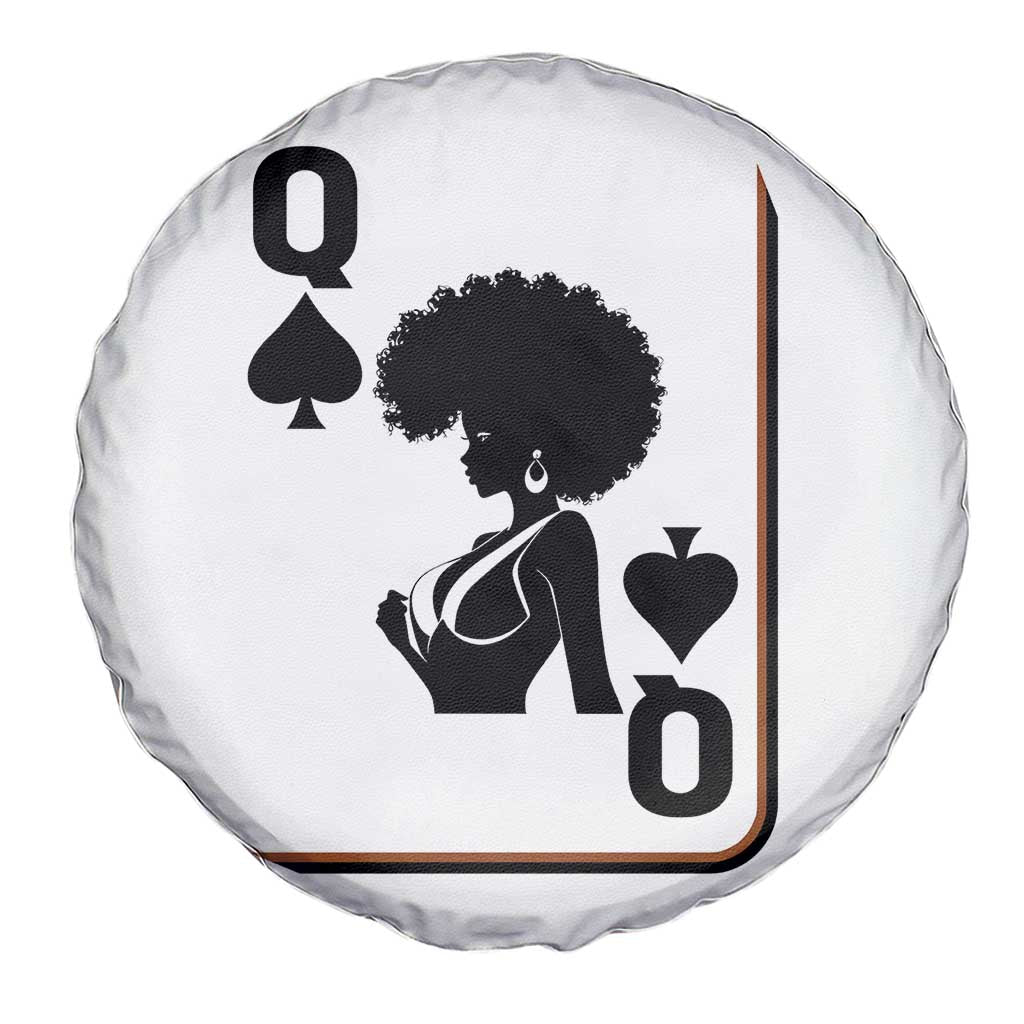Black Queen Spare Tire Cover Black History Month Afro Woman Poker Card Games TS10 Print Your Wear