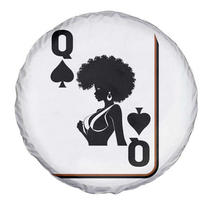 Black Queen Spare Tire Cover Black History Month Afro Woman Poker Card Games TS10 Print Your Wear
