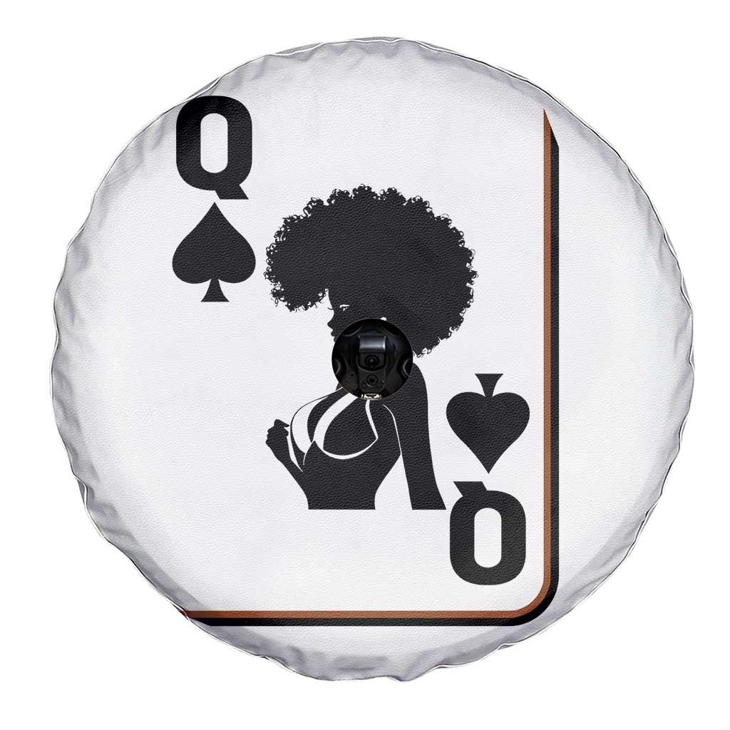 Black Queen Spare Tire Cover Black History Month Afro Woman Poker Card Games TS10 Print Your Wear