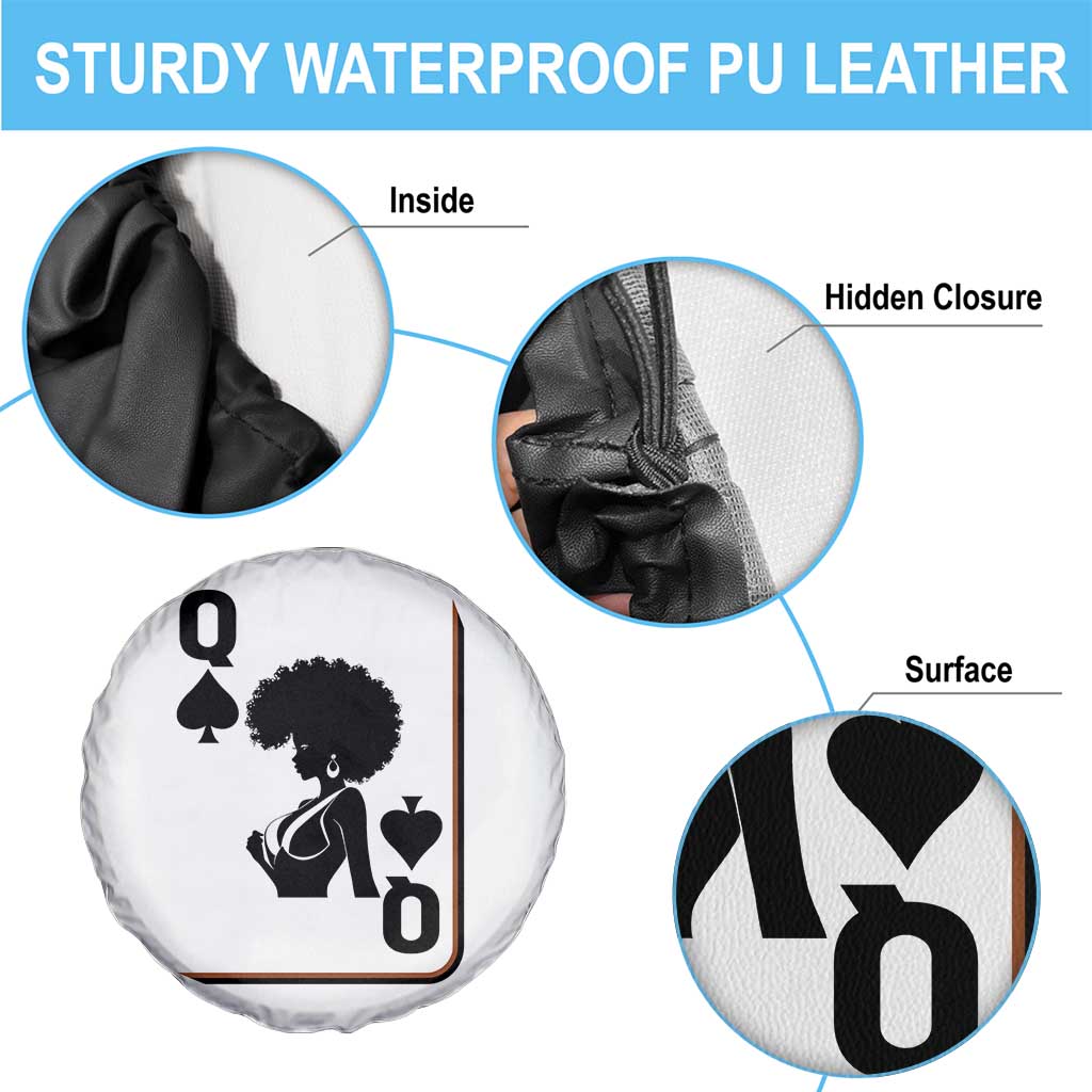 Black Queen Spare Tire Cover Black History Month Afro Woman Poker Card Games TS10 Print Your Wear