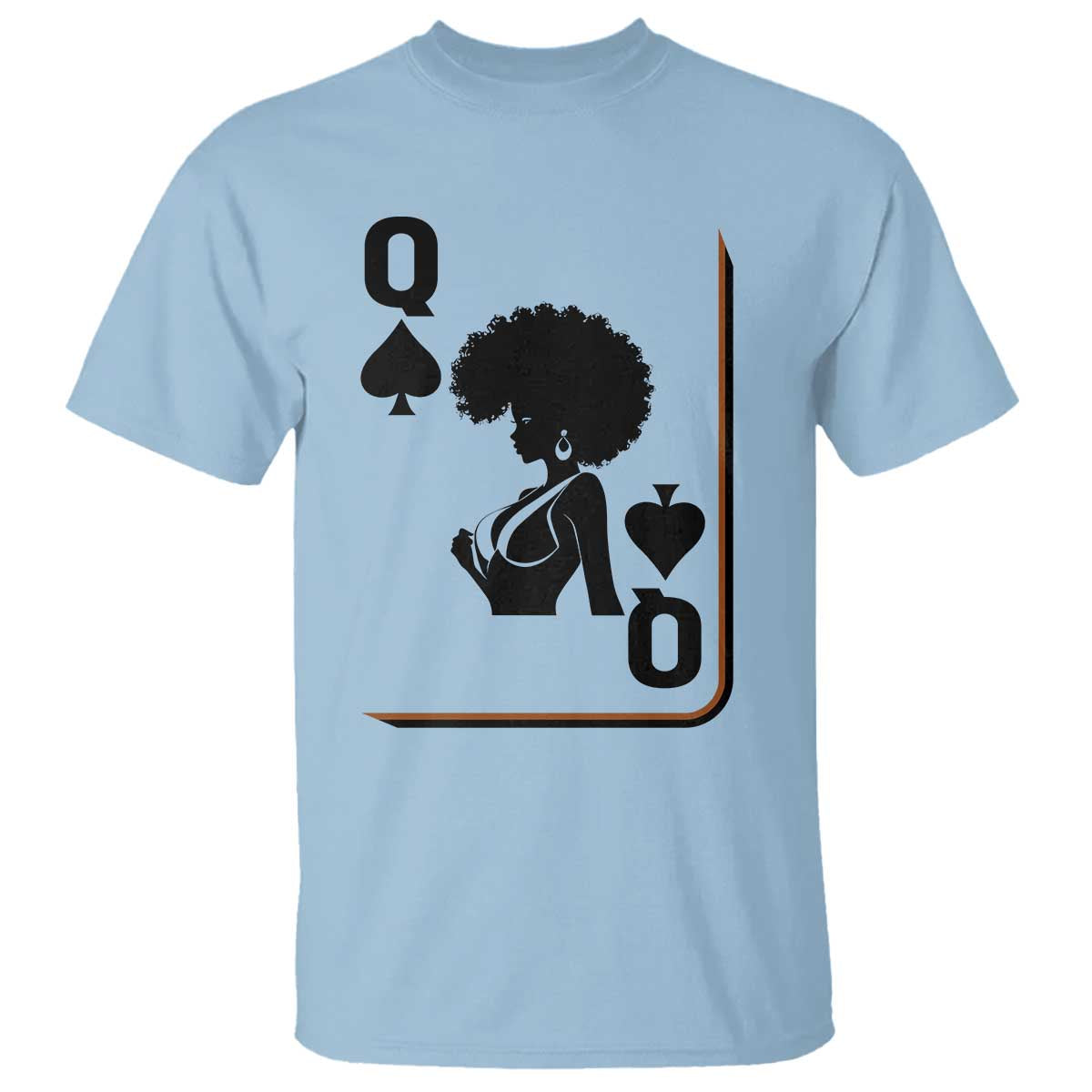 Black Queen T Shirt Black History Month Afro Woman Poker Card Games TS10 Light Blue Print Your Wear