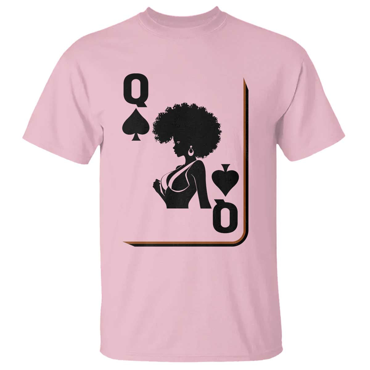 Black Queen T Shirt Black History Month Afro Woman Poker Card Games TS10 Light Pink Print Your Wear