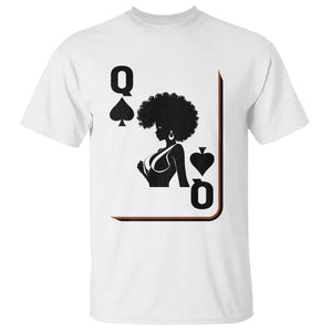 Black Queen T Shirt Black History Month Afro Woman Poker Card Games TS10 White Print Your Wear