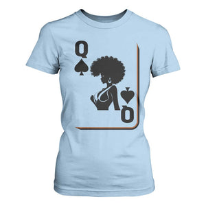 Black Queen T Shirt For Women Black History Month Afro Woman Poker Card Games TS10 Light Blue Print Your Wear