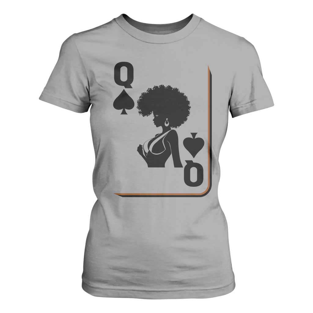 Black Queen T Shirt For Women Black History Month Afro Woman Poker Card Games TS10 Sport Gray Print Your Wear
