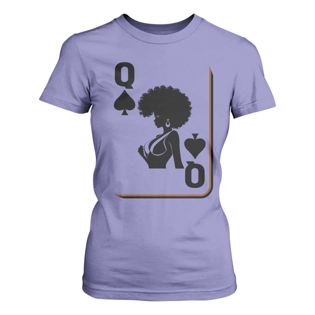 Black Queen T Shirt For Women Black History Month Afro Woman Poker Card Games TS10 Violet Print Your Wear