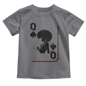 Black Queen Toddler T Shirt Black History Month Afro Woman Poker Card Games TS10 Charcoal Print Your Wear