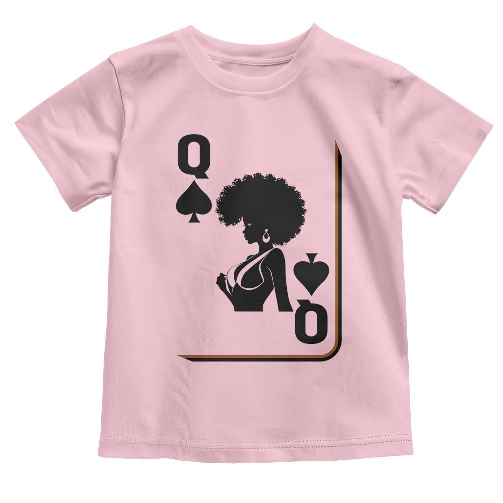 Black Queen Toddler T Shirt Black History Month Afro Woman Poker Card Games TS10 Light Pink Print Your Wear