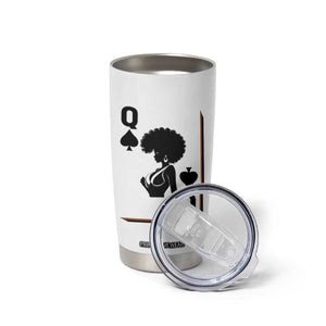 Black Queen Tumbler Cup Black History Month Afro Woman Poker Card Games TS10 Print Your Wear