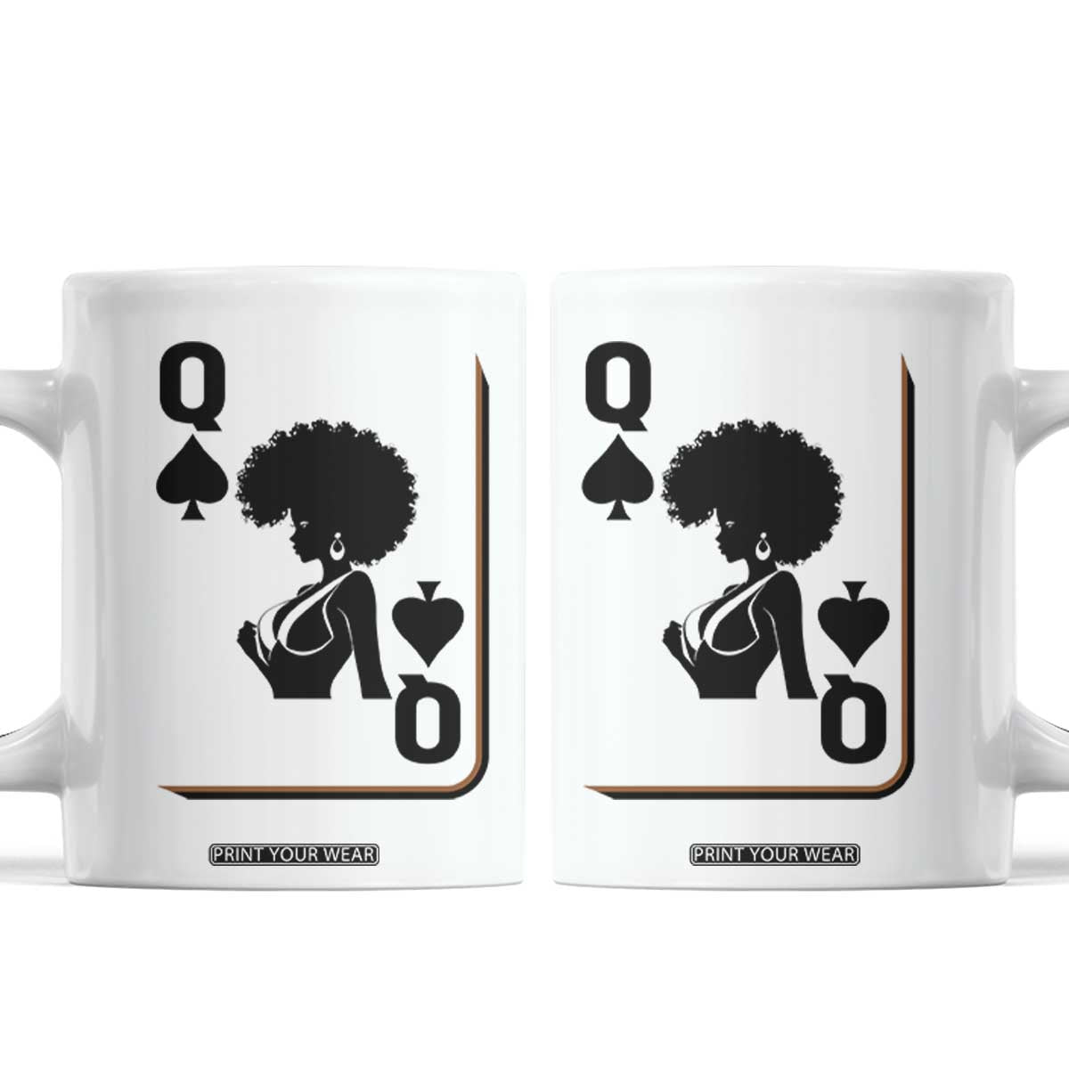 Black Queen Coffee Mug Black History Month Afro Woman Poker Card Games TS10 White Print Your Wear