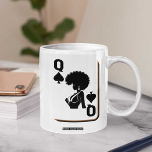 Black Queen Coffee Mug Black History Month Afro Woman Poker Card Games TS10 Print Your Wear