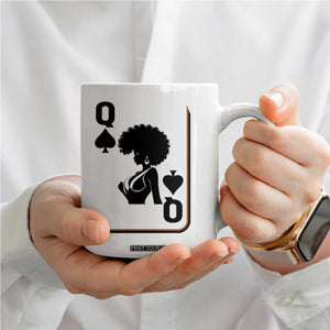 Black Queen Coffee Mug Black History Month Afro Woman Poker Card Games TS10 Print Your Wear
