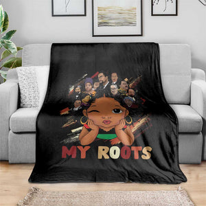 Black African Girl Throw Blanket Black History Month Juneteenth Gift Afro Empowerment TS10 Print Your Wear