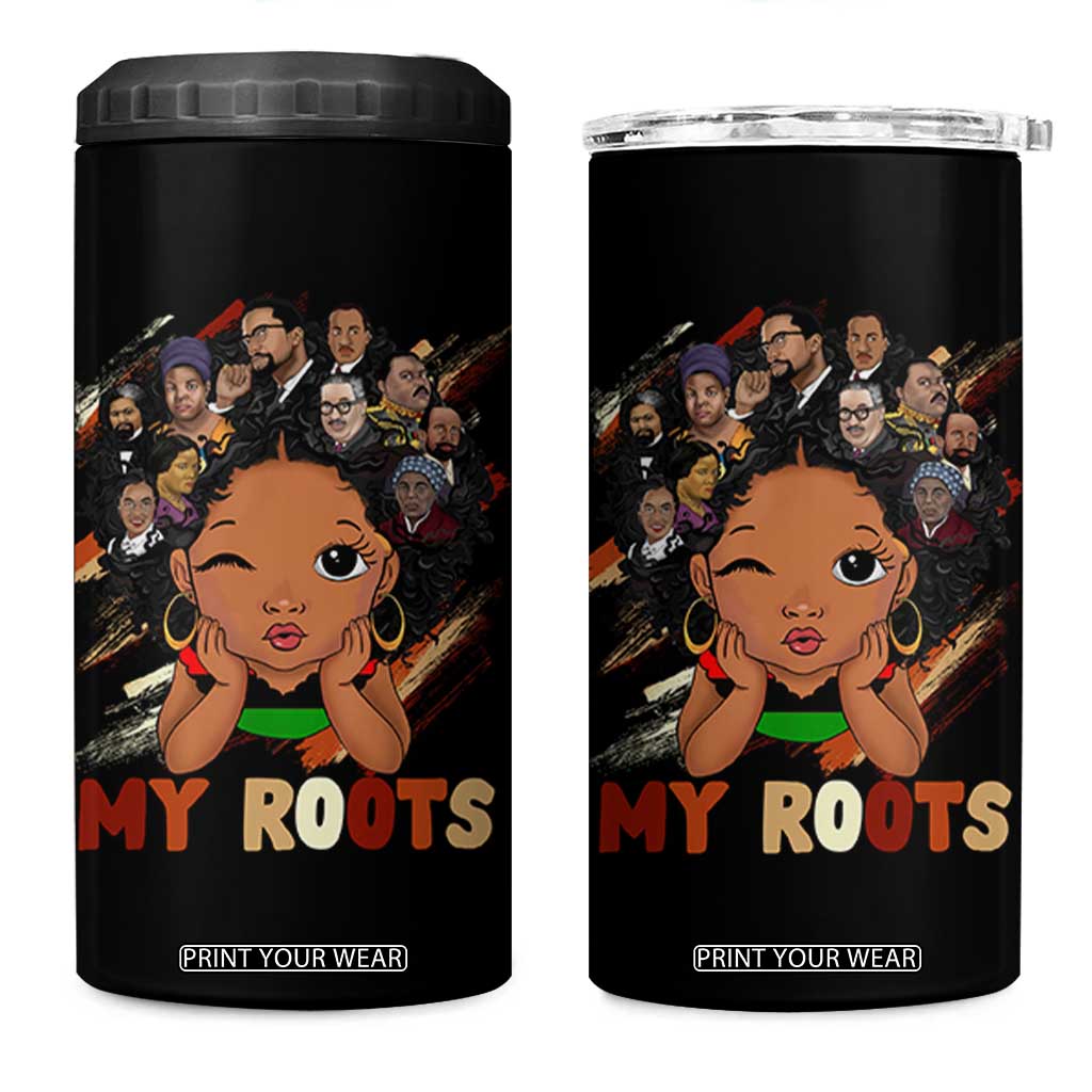 Black African Girl 4 in 1 Can Cooler Tumbler Black History Month Juneteenth Gift Afro Empowerment TS10 One Size: 16 oz Black Print Your Wear