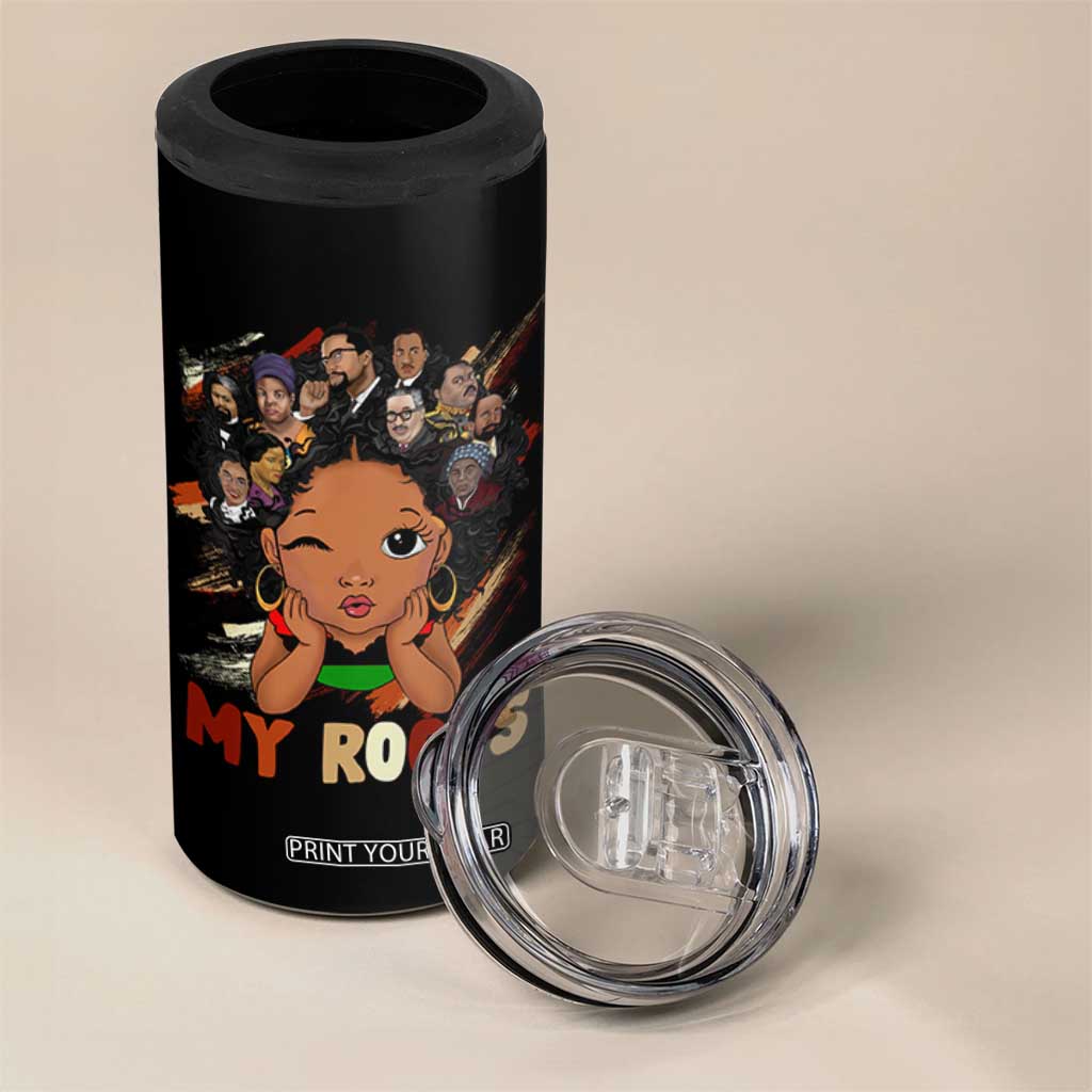 Black African Girl 4 in 1 Can Cooler Tumbler Black History Month Juneteenth Gift Afro Empowerment TS10 Print Your Wear