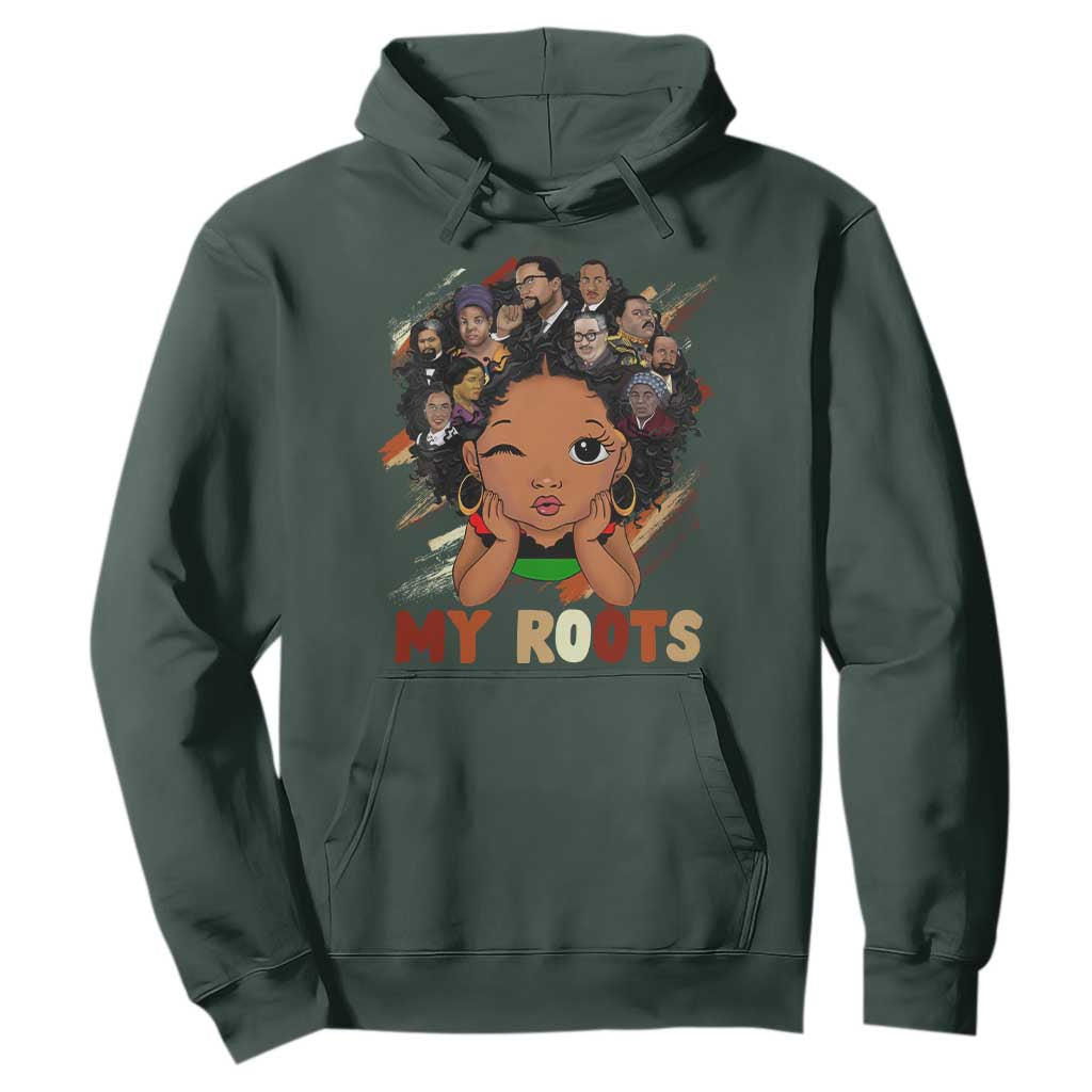 Black African Girl Hoodie Black History Month Juneteenth Gift Afro Empowerment TS10 Dark Forest Green Print Your Wear