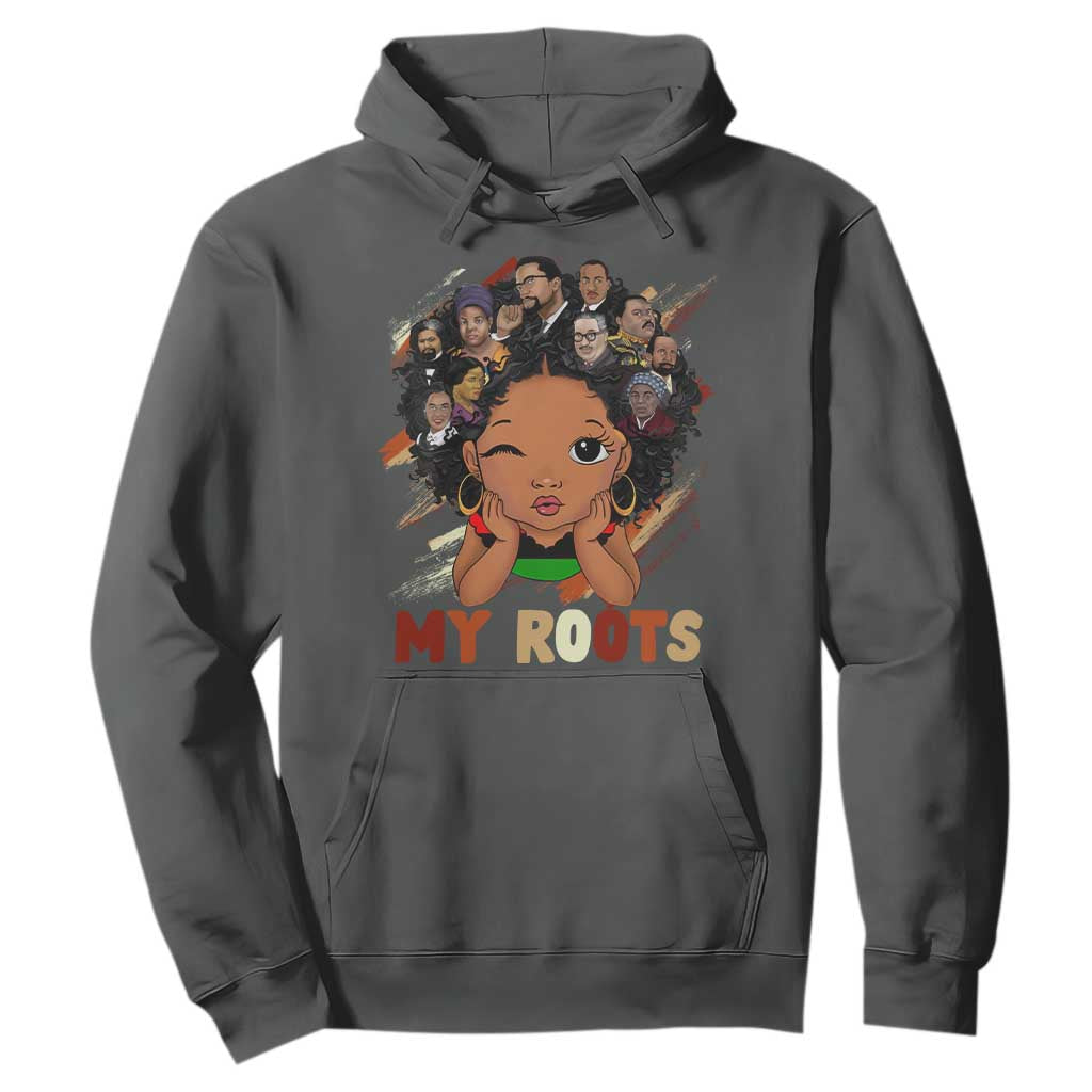Black African Girl Hoodie Black History Month Juneteenth Gift Afro Empowerment TS10 Dark Heather Print Your Wear