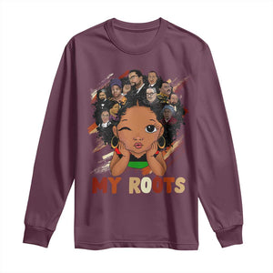 Black African Girl Long Sleeve Shirt Black History Month Juneteenth Gift Afro Empowerment TS10 Maroon Print Your Wear