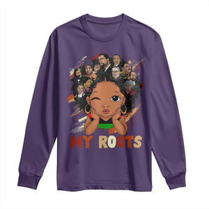 Black African Girl Long Sleeve Shirt Black History Month Juneteenth Gift Afro Empowerment TS10 Purple Print Your Wear