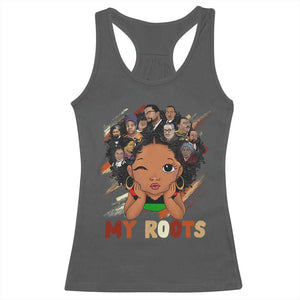 Black African Girl Racerback Tank Top Black History Month Juneteenth Gift Afro Empowerment TS10 Dark Heather Print Your Wear