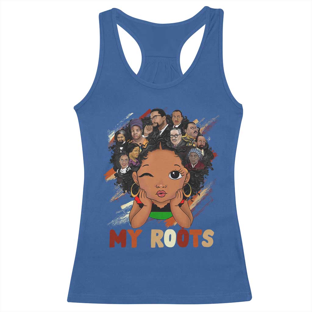 Black African Girl Racerback Tank Top Black History Month Juneteenth Gift Afro Empowerment TS10 Royal Blue Print Your Wear
